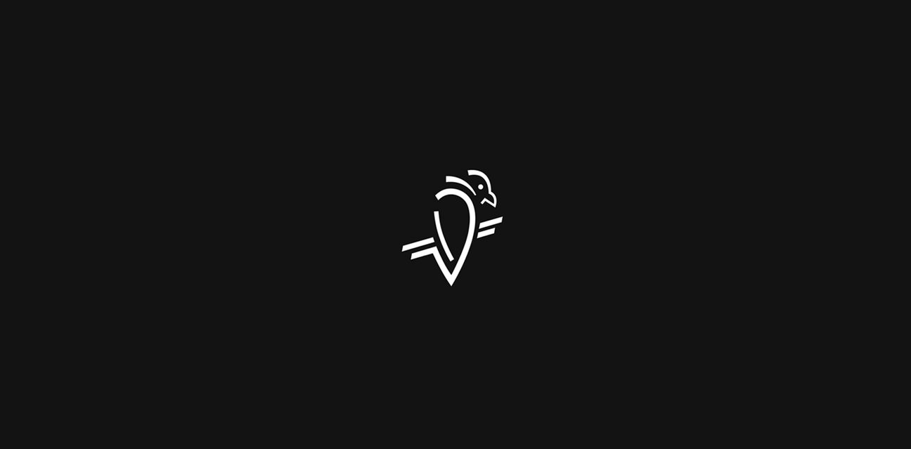 Mohammed Al Dabi raven logo peached black and white smoky line logo sleek logocore
